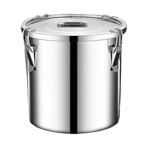 Verdeho stainless steel food storage containers with lids lock clips airtight container large airtight for rice flour sugar grain coffee bean storage containers Kitchen jar (1.59gal/6L)