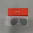 livho Sunglasses for Men Women Aviator Polarized Metal Mirror UV 400 Lens Protection (Black Grey)