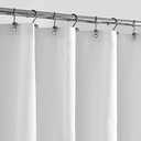 ALYVIA SPRING Stall Fabric Shower Curtain Liner Waterproof - 42" x 72", Soft & Lightweight Stall Size Shower Curtain with Magnets, Machine Washable - 42x72, White