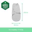 SwaddleMe by Ingenuity Easy Change Baby Swaddle in Size Small/Medium, 0-3 Months, 7-14 Pounds, 3-Pack with Easy Change Zipper -Zebra Botanical
