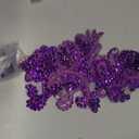 Handmade Shining Rhinestones lace Applique Patches Sewing Beads Sequins Stone Trim Accessories for Wedding Dress one Pair/Bag (Purple)