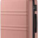 Kono 20'' Carry on Luggage Lightweight with Spinner Wheel TSA Lock Hardside Luggage Airline Approved Carry on Suitcase Nude/Rose Gold