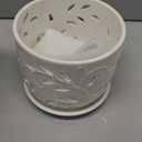 EFISPSS Ceramic Orchid Pots 5+ Inch White with Drainage Holes & Tray, Breathable Airflow, Indoor & Outdoor