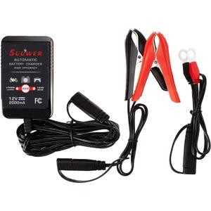 Battery Charger, 12V 2-Amp Fully-Automatic Smart Trickle Charger for Sealed Maintenace Free AGM, SLA, AGM, Gel Cell, iGel, LTV, Lead Acid Battery or Lithium (LifePO4)