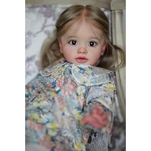 iCradle 26 Inch Big Realistic Reborn Toddler Girl Doll Handmade Silicone Soft Vinyl limbs and cloth body Baby Doll That Look Real Lifelike Newborn Baby Dolls Toy Set for Kids