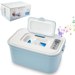 SKYWOT Baby Wipe Warmer, Innovative White Noise and Spring Design Baby Wet Wipes Dispenser, Upgraded long-lasting insulation4 Modes of Temperature Heating Control, No Need for Water and Sponge (blue)