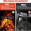 Camping Tripod, Folding Campfire Tripod Fire Pit Stand Heavy Duty Open Camp Fire Cooking Holder Portable Foldable Cookware Rack Accessories for Outdoor Kitchen Cast Iron Dutch Oven Grill, Black