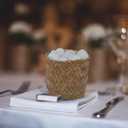 Cabilock 20 Pcs Hand Woven Wedding Candy Boxes, Rustic Light Brown Storage Baskets for, Easy Assembly, for Weddings, Birthdays, Baby Showers