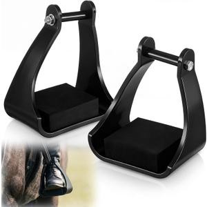 Sadnyy 2 Pcs Polymer Trail Stirrups 2.5" Cushioned Trail Stirrups Endurance Horse Riding Tools Foam Pad Footbeds for Riding Safety Climb Long Rides