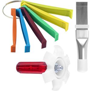 AMI PARTS 3 PCS Air Conditioner Fin Comb Condenser Fin Straightener Include FCR6 Fin Comb, Plastic Air Conditioner Fin Comb and Metal Radiator Fin Comb for Air Conditioner Condenser