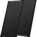 200 Watt Solar Panels, 2Pcs 100W 12V/24V Monocrystalline 25% High-Efficiency for RV Rooftop Boat Marine Farm Battery Power Station Generator Off-Grid Applications, (2 Pack 100W, Black)