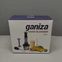 Ganiza Immersion Blender 5 in 1 Hand Blender Max 1000W Heavy Duty Motor, 16 Speed Mode Handheld Blender Stainless Steel Blade With 800ml Mixing Beaker, 600ml Chopper, Whisk and Milk Frother