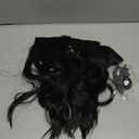 Synthetic Clip in Hair Extensions, 6 PCS 1 6 Inch Hair Extensions Clip Ins, Black Long Wavy Hairpieces(16inch, 6pcs, Black)