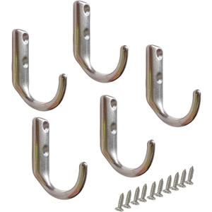 5Pcs 316 Stainless Steel Wall Hook, Marine Grade Coat Hook, J-Type/T-Type Single Hook Marine Hardware Fittings, with Screws (J-Type)