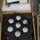 SHEHDS Par Can Lights LED 7x18W RGBWAP 6in1 Wash Stage Lights Remote and DMX512 Control Uplights Sound Activated Auto Run Flat for Christmas Wedding Party Disco - 2 Pack