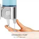 simplehuman Wall Mount Pumps, Triple 15 fl. oz. Shampoo & Soap Dispenser, Stainless Steel
