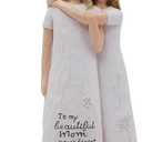 AcowSpt Mom Birthday Gifts from Daughter, Birthday Gift for Mom from Daughter, Valentines Day Gifts for Moms, Sculpted Hand-Painted Figurine (White)