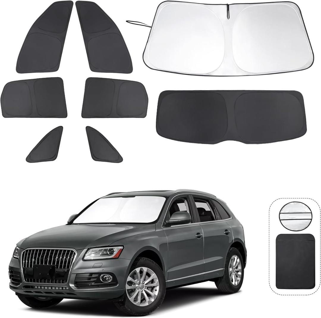 TINGLU Window Shades for Audi Q5 2009-2017/2014-2017 Audi SQ5 Accessories Car Side Full Windows Windshield Sun Shade Sun UV Rays & Privacy Protection for Camping,Napping,and Relaxing 8PCS