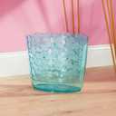 mDesign Plastic Slim Oval 2 Gallon Trash Can Wastebasket Garbage Bin - Decorative Themed Basket for Bathroom, Bedroom, Office - Hold Trash, Waste, Recycling - Pebbles Collection - Blue
