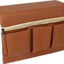 wuyaoyao Car Window Armrest Storage Box, Leather Automotive Door Side Storage Bag & Elbow Rest Pad, Multifunctional Vehicle Door Arm Rest Pad with Pockets, Universal Interior Car Accessories (Brown)