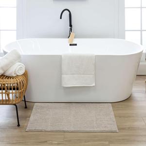 Mohawk Home Sanctuary Casual Solid Taupe 1' 5" X 2' Bath Mat Perfect for Bathroom