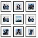 12x12 Picture Frame Sef of 10, Display Pictures 8x8 with Mat or 12 x 12 Without Mat, Photo Frame Collage for Wall Gallery Decor, Wall Mounted, Black
