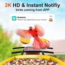 Birdsnap PAV-Bird Feeder with Camera,2K HD with 64GB Card, AI Identify Smart Bird House Cam Solar Panel,Live Stream,Motion Detection,Auto Record Video for Backyard Outdoors,Ideal Gift for Bird Lover