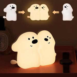 Cute Love Doggie Night Light, Dimmable Hugging Puppy Night Light for Kids, Rechargeable Kawaii Dog Lamp for Nursery, Dog Home Room Desk Bedside Decoration Accessories