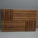 Utoplike Teak Wood Bath Mat, 32 x 20 inch Large Wooden Shower Mat for Bathroom, Non Slip Wood Floor Sturdy Mat for Inside Shower Luxury Spa Home or Outdoor