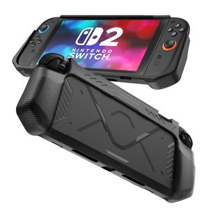 FIWWAT Protective Case for Nintendo Switch 2 (2025), TPU Ergonomic Grip Cover, Soft Anti-Scratch Shell Compatible with Switch 2 - Black