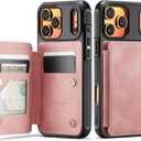 Vinich for iPhone 17 Pro Max Wallet Case with Card Holder, RFID Blocking Credit Slots Kickstand Shockproof Phone Cover Fit for iPhone 17 Pro Max 6.9" Rose Pink
