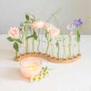 Test Tube Vases for FlowersSmall Plant Propagation StationS Shape Plant Terrarium with Wooden Stand (Solid Beech)
