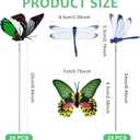 48 Pcs 3D Dragonfly Butterfly Garden Decor Dragon Fly Butterfly Garden Stakes with Sticks Colorful Butterflies Dragonflies Yard Art Ornaments for Indoor Outdoor Planter Pot Pathway Patio Decoration, 2.56 x 2.75 x 9.84 inches