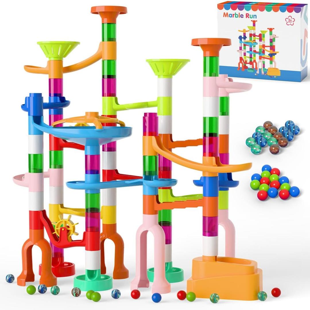 Marble Run, 135pcs Marble Maze Game Construction Building Toys for Kids, Marble Track Race Set STEM Learning Toys Gift for Boys Girls 3 4 5 6 7 8 9 10+ Marble Run, 135pcs Marble Maze Game Construction Building Toys for Kids, Marble Track Race Set STEM Learning Toys Gift for Boys Girls 3 4 5 6 7 8 9 10+