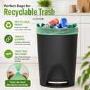 Tall Kitchen Biodegradable Trash Bags 13 Gallon (120 Bags) Eco-friendly Medium Green Garbage Bag 55 Liter Landfill-Friendly Can Liners Portable Camping Toilet Bags Made With epi (120 count)