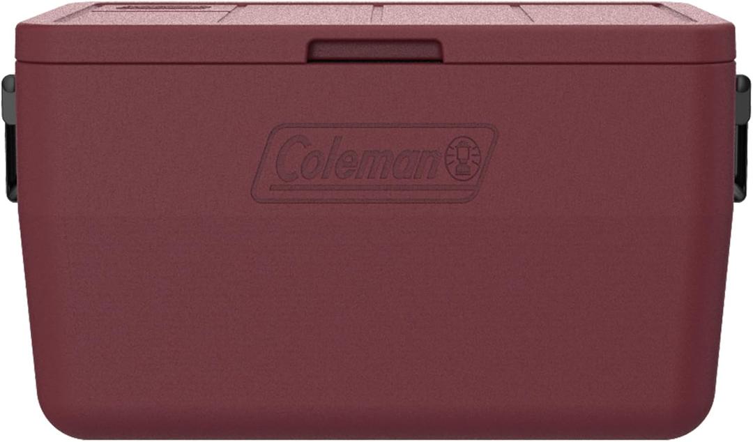 Coleman Chiller 48qt Portable Cooler with Ice Retention and 2-Way Heavy Duty Handles, Leak Resistant, Great for Camping, Concerts, Sports, and More, Cranberry