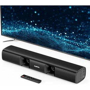 Saiyin Sound Bar for Smart TV - 50W 17 inch Small Soundbar for TV, Vocal Enhanced TV Speaker Built-in Subwoofer, Surround Sound System TV with Bluetooth/Optical/AUX Connection for TV/PC/Projectors