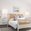 Set of 2 Pure White Linen Drum Lamp Shade 13" Top x 13" Bottom x 10" High (Spider) Contemporary Lamp Shades for Table Lamps & Bedside Lamps Replacement Lampshade - GO&SO - Assembly is Required