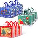 Yunaeduo Gift Bags - Christmas & Holiday Bags Set, 9 Pcs Gift Totes with Handles, 12.5" x 9.8" x 5.5 (A-Colorful-9 Pcs)