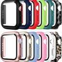Pocoukate 12 Pack Case 40mm with Tempered Glass Screen Protector Hard PC Compatible with Apple Watch Series SE/6/5/4 40mm, iWatch Accessories Full Scratch-Resistant Protective Cover