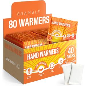 Bramble Hand Warmers Disposable Bulk Up to 10 Hours of Heat for Cold Weather, Ski, Camping & Outdoor Activities | Air Activated Instant Heat Packs for Body, Feet, Adult & Kids