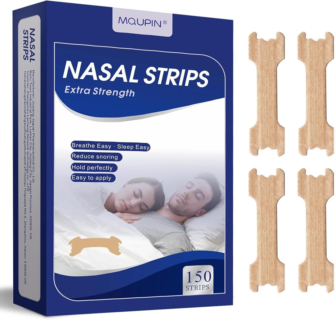 MQUPIN 150 Counts Nasal Strips Upgraded, Drug-Free, Safe, Long Effect, Reduction Snoring, Nasal Strips for Snoring Congestion Relief(66mm*19mm) MQUPIN 150 Counts Nasal Strips Upgraded, Drug-Free, Safe, Long Effect, Reduction Snoring, Nasal Strips for Snoring Congestion Relief(66mm*19mm)