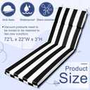 SmoothNovelty 1 Pcs Indoor Outdoor Chaise Lounge Cushions Sponge Bench Outdoor Furniture Chaise Cushions Patio Chair Furniture Replacement (Black White Stripes)