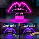 Night Light,3D Table Lmap Gifts for Girls,Fans,Music Lover with Remote 16 RGB Color Changing,Birthday Christmas Gift for Sisters Girlfriend Mom Teacher (Heart Hands)