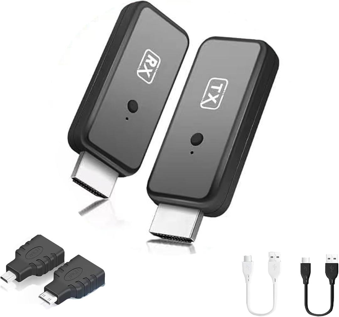 T81 Wireless HDMI Transmitter and Receiver, Plug & Play Portable Wireless HDTV Extender Kit for Streaming Video and Audio to HDTV/Projector/Monitor. (Random White or Black USB Cable)