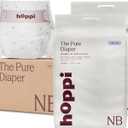 Hoppi Pure Baby Diapers Newborn, 124 Count, Up to 11 lbs
