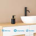 Soap Dispenser Plastic Bamboo with Pump Liquid Hand Lotion Dispenser for Shampoo Bathroom Kitchen 12 oz Black 2 Pack