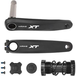 1x Mountain Bike Crankset 170mm with 34-40T Chainring & Bottom Bracket - 6061 Alloy Hollow Integrated MTB Crank Set, Narrow-Wide Teeth, Compatible 8-12S (BSA24/BB92/PF30/BB30/T47) (Crank + center shaft)