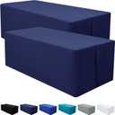 homing 2 Packs Rectangle Fitted Tablecloth, Washable Fabric Table Cloth for 6 Foot Tables, Water Resistant Table Cover for Party, Trade Show, Outdoor and Indoor (Navy Blue, 30" x 72")