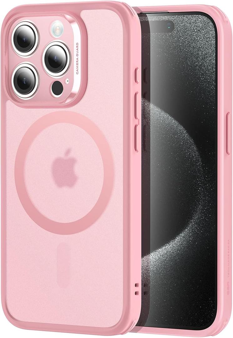 ESR for iPhone 15 Pro Max Case, Translucent Matte Case, Compatible with MagSafe, Military-Grade Protection, Classic Series, Frosted Pink